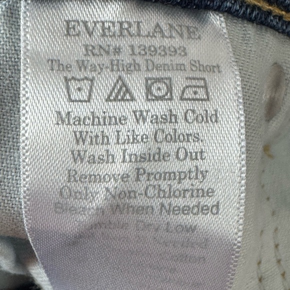 EVERLANE Women's 27 The Way High Denim Short Dark Wash Raw Hem Stretch Cotton - Picture 8 of 13